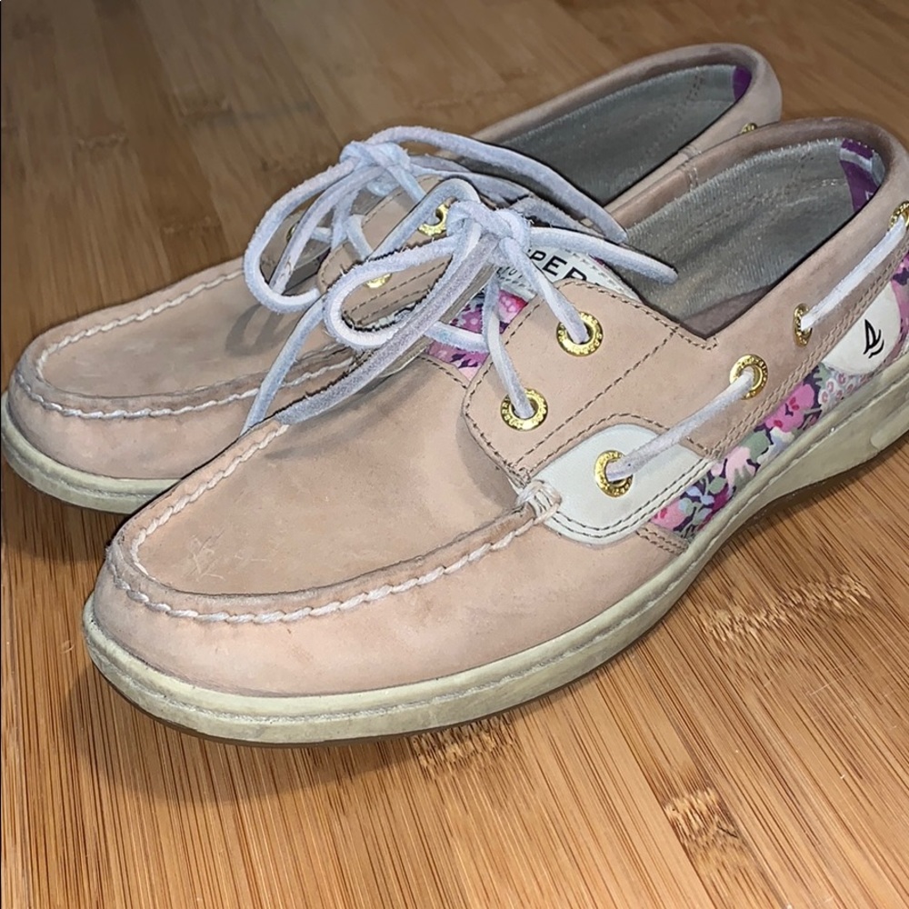 Pink Floral Sperry Boat Shoes